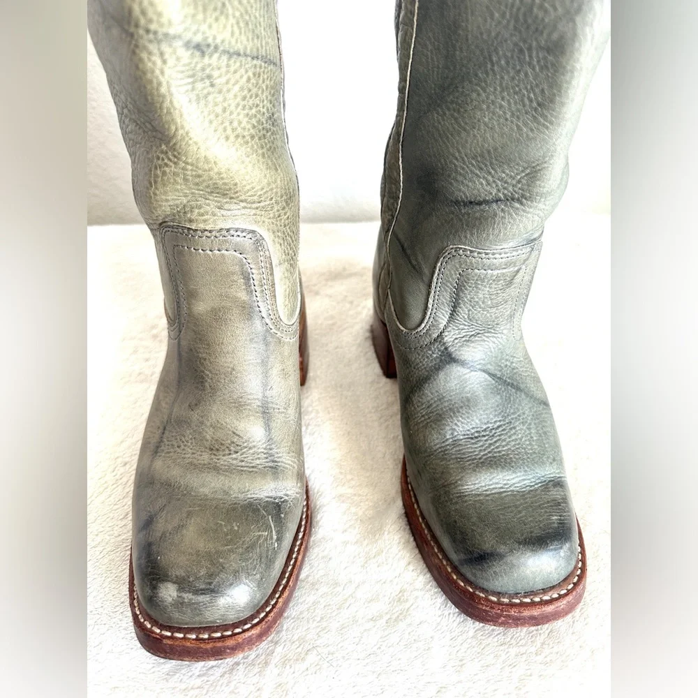 FRYE low heel Over‎ the Knee Tall Campus Boots RARE Blue size 7